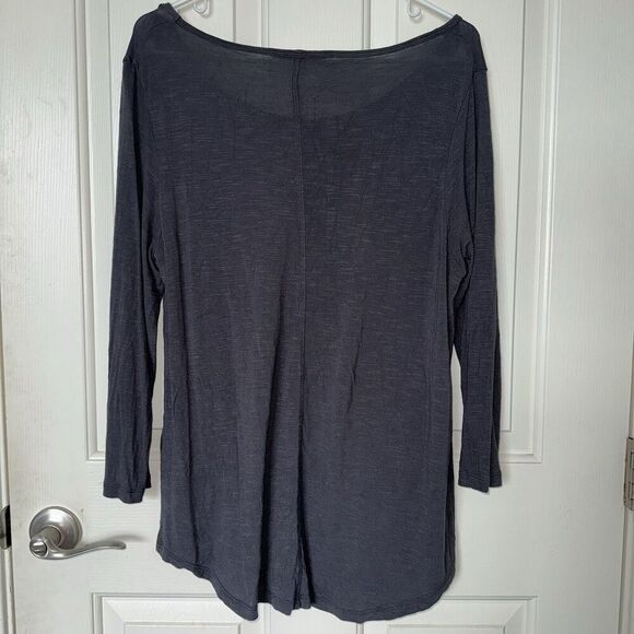 Evans Woman’s Long Sleeve Gray Tee Size 16 Plus Scoop Neck - Picture 6 of 9